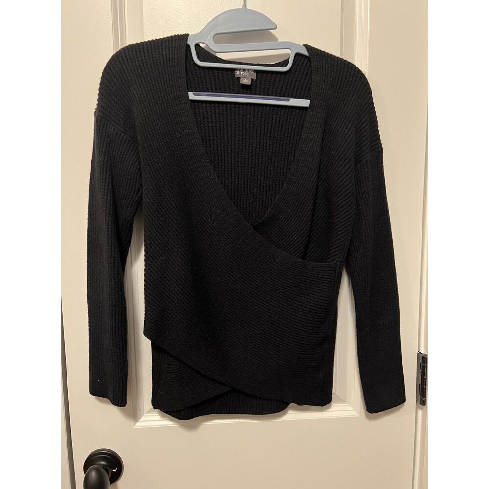 Summer & Rose Knit Cross Top Sweater Black Size Small